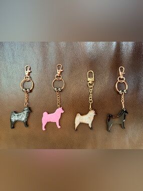 Handmade Epoxy Resin Husky Dog Bag Charm